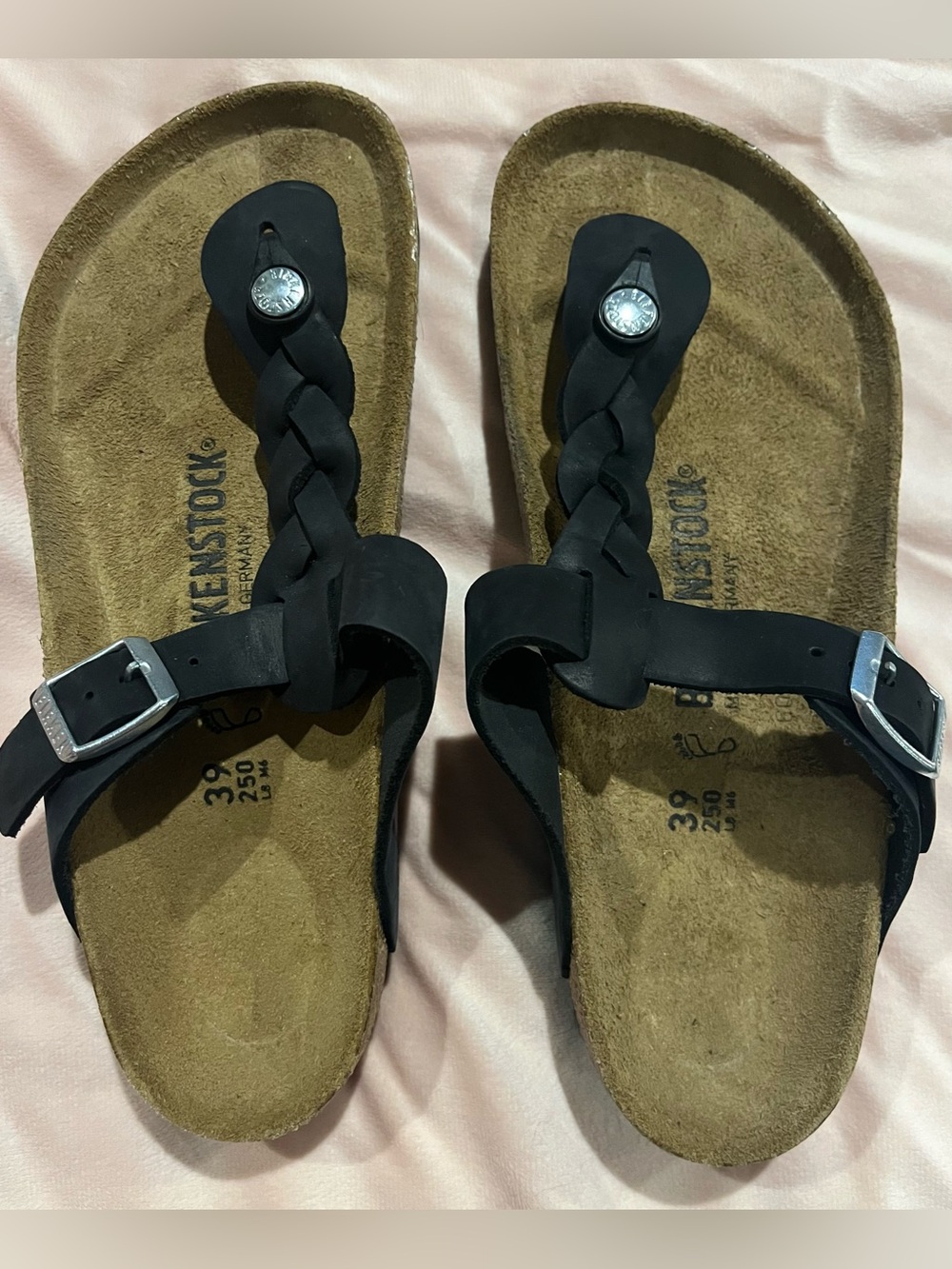 Birkenstock Black Braided Sandals with Buckle new size 39